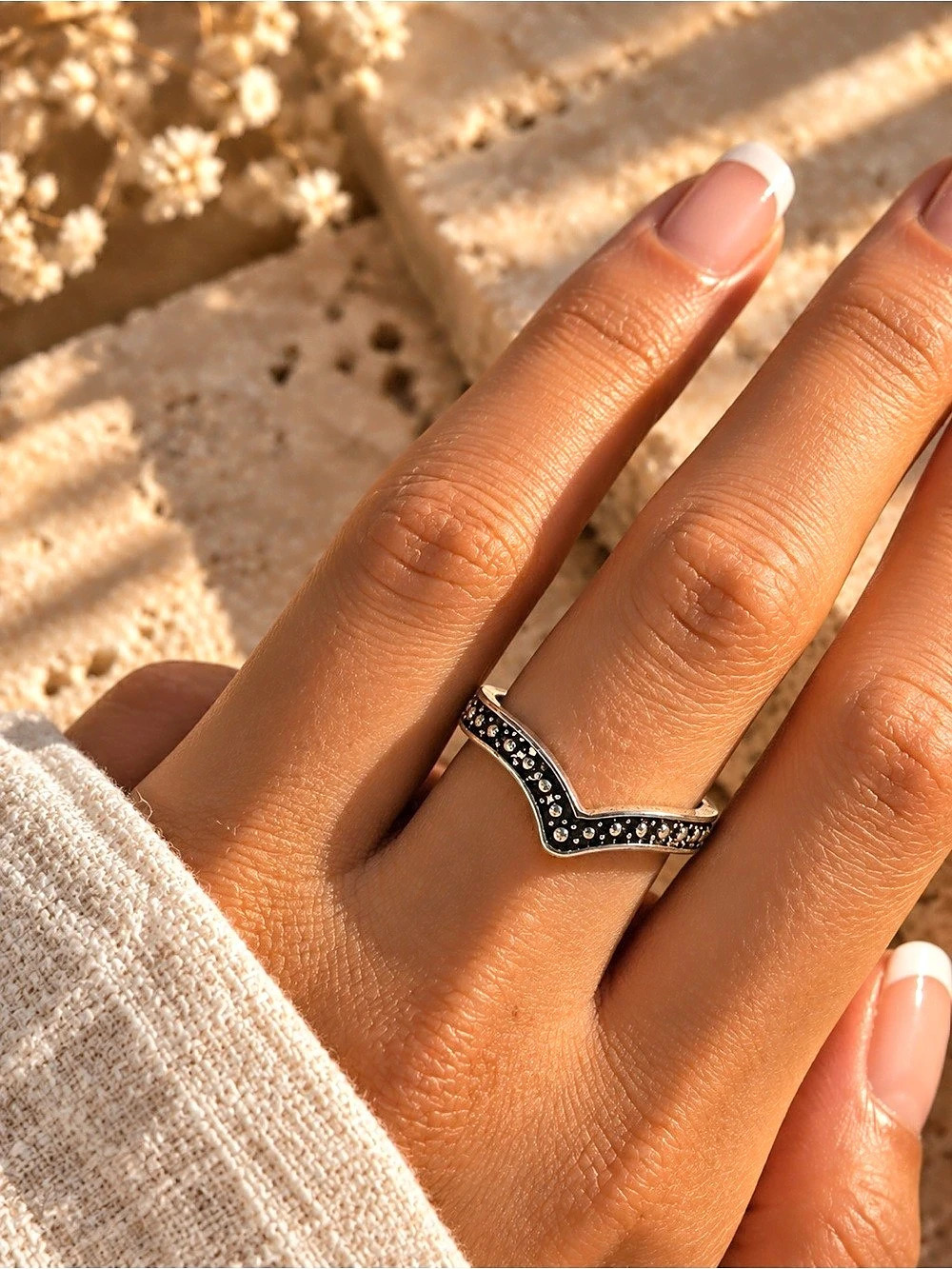 Pavé Silver-Tone Ring - Picture 2 of 4
